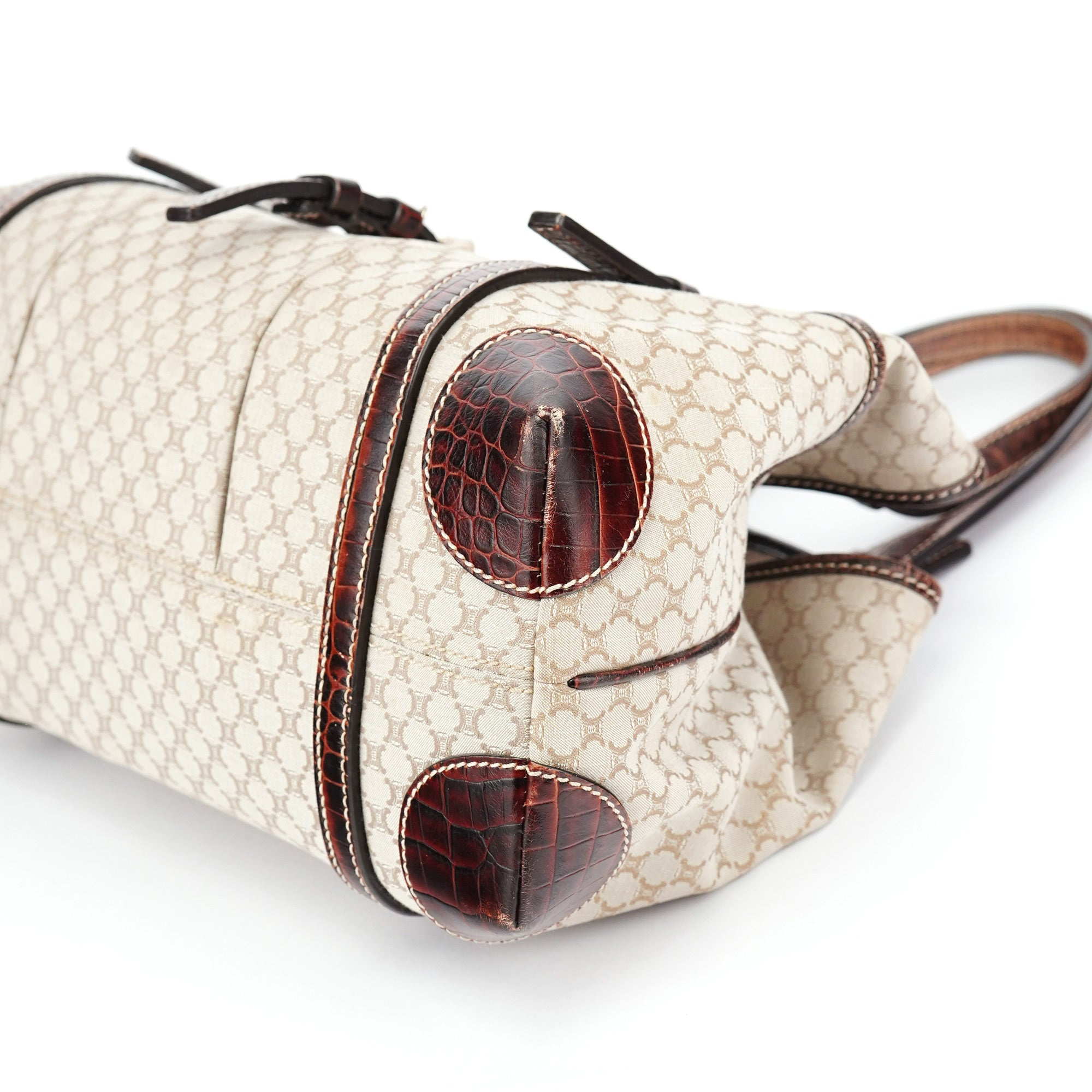 Beige Triomphe Leather Tote Bag