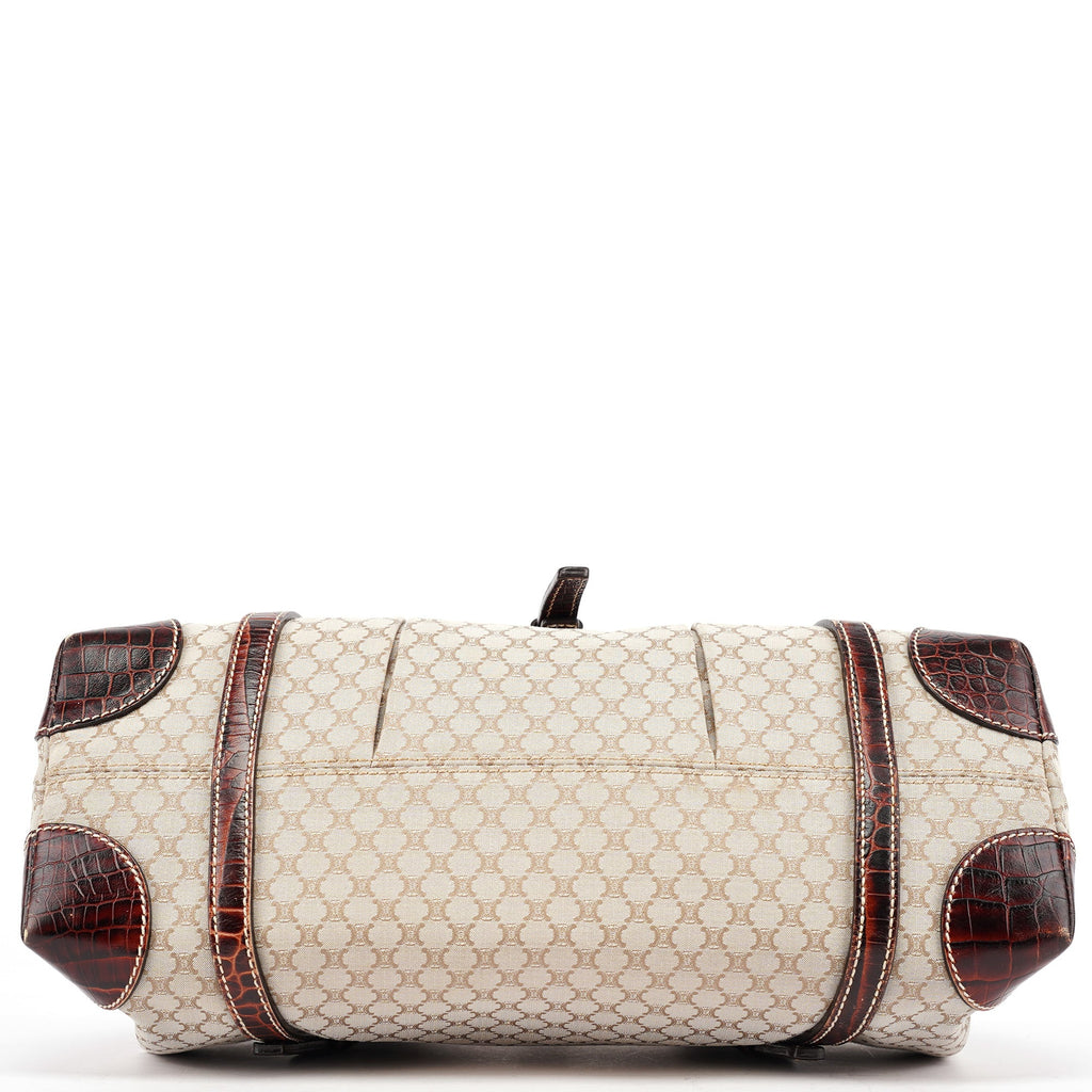 Beige Triomphe Leather Tote Bag
