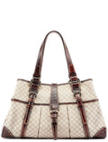 Beige Triomphe Leather Tote Bag