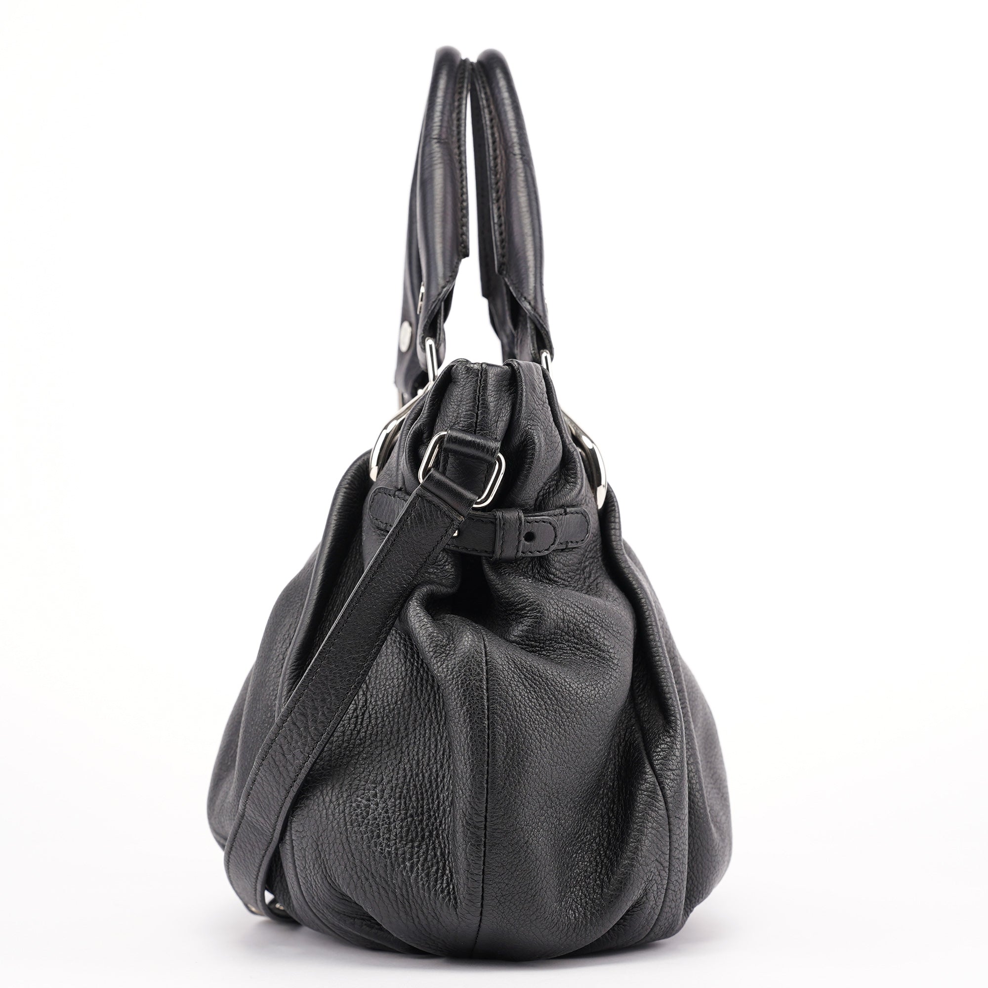 Black Calfskin 2-Way Tote Bag