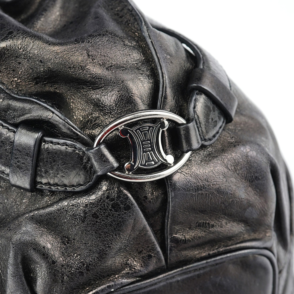 Black Crackled Leather Bittersweet Bag