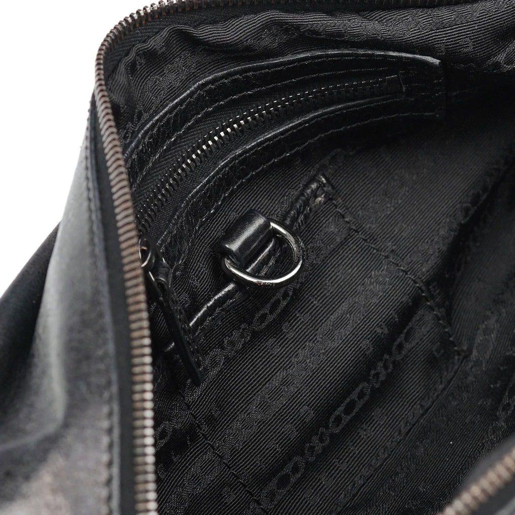Black Crackled Leather Bittersweet Bag