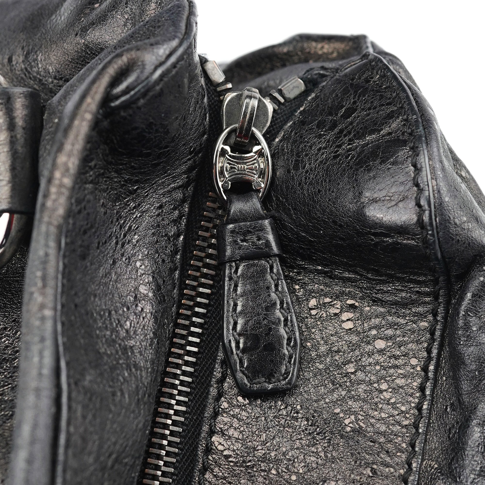 Black Crackled Leather Bittersweet Bag