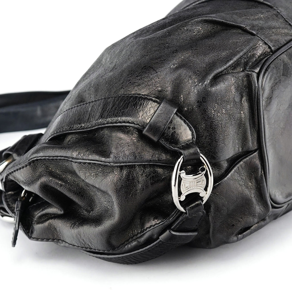 Black Crackled Leather Bittersweet Bag