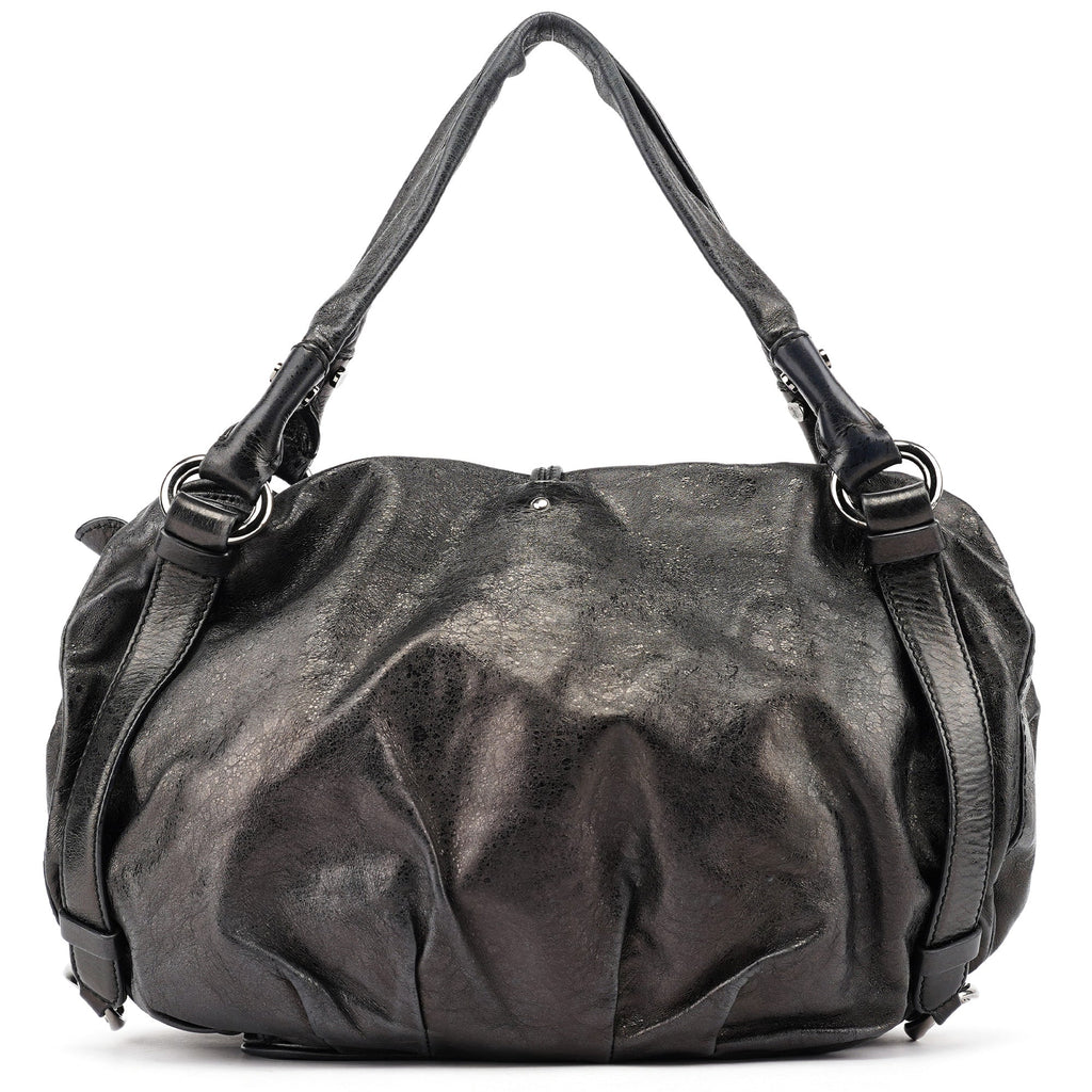 Black Crackled Leather Bittersweet Bag