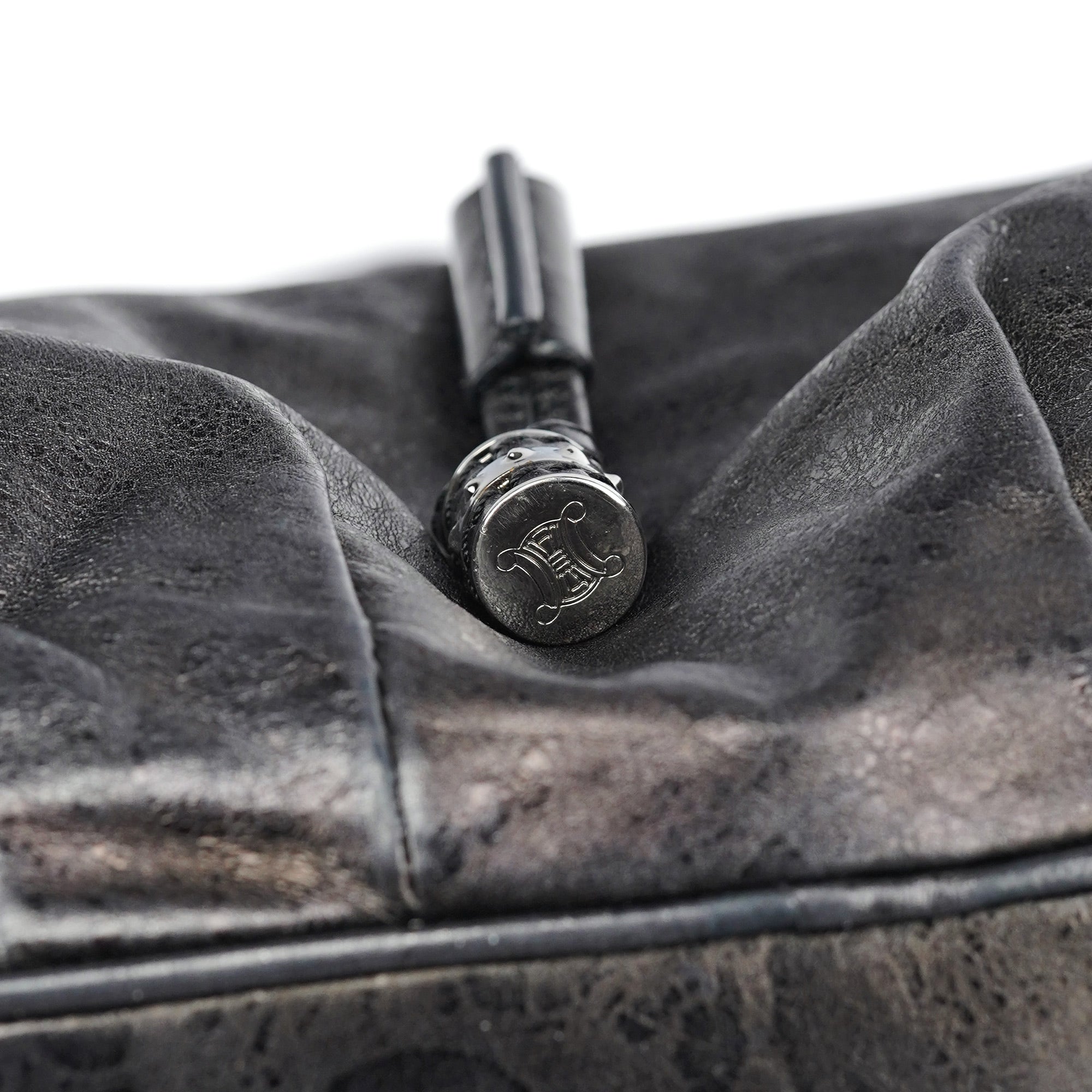 Black Crackled Leather Bittersweet Bag