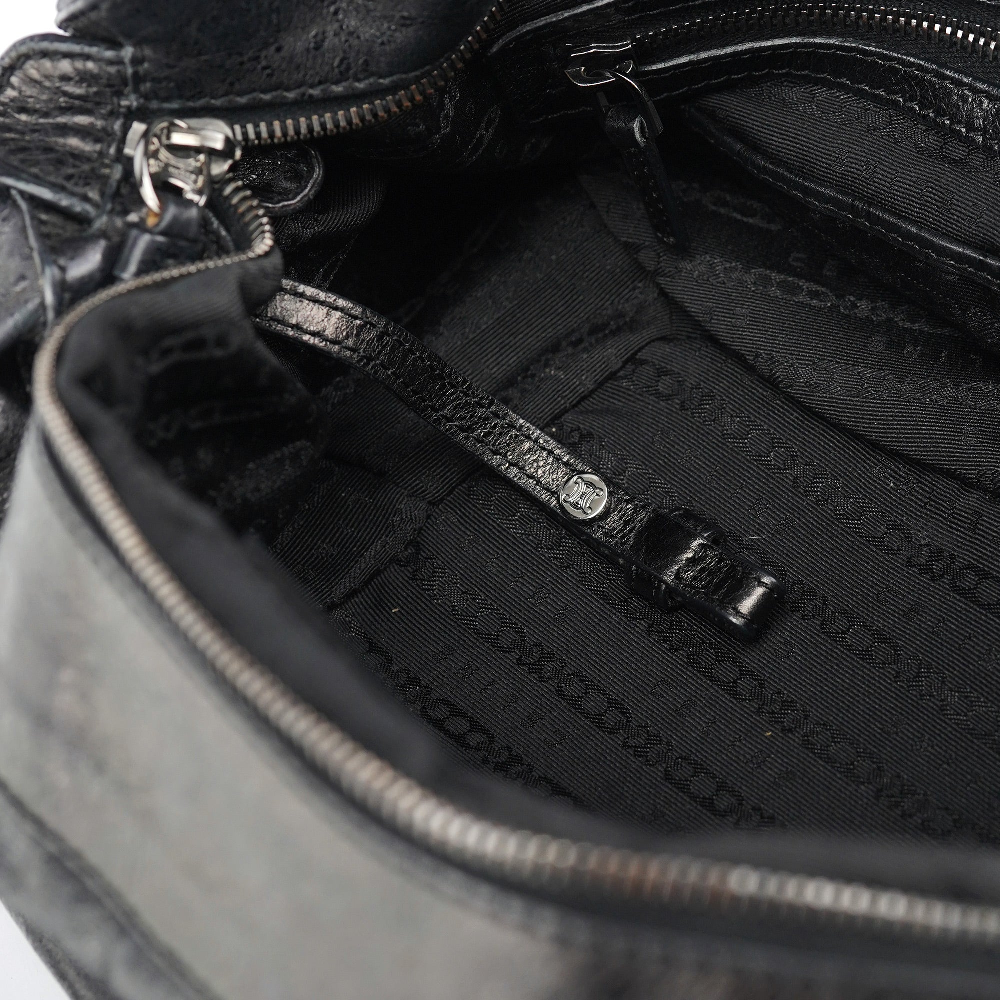 Black Crackled Leather Bittersweet Bag