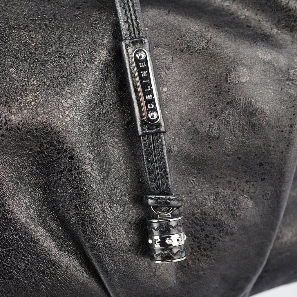 Black Crackled Leather Bittersweet Bag