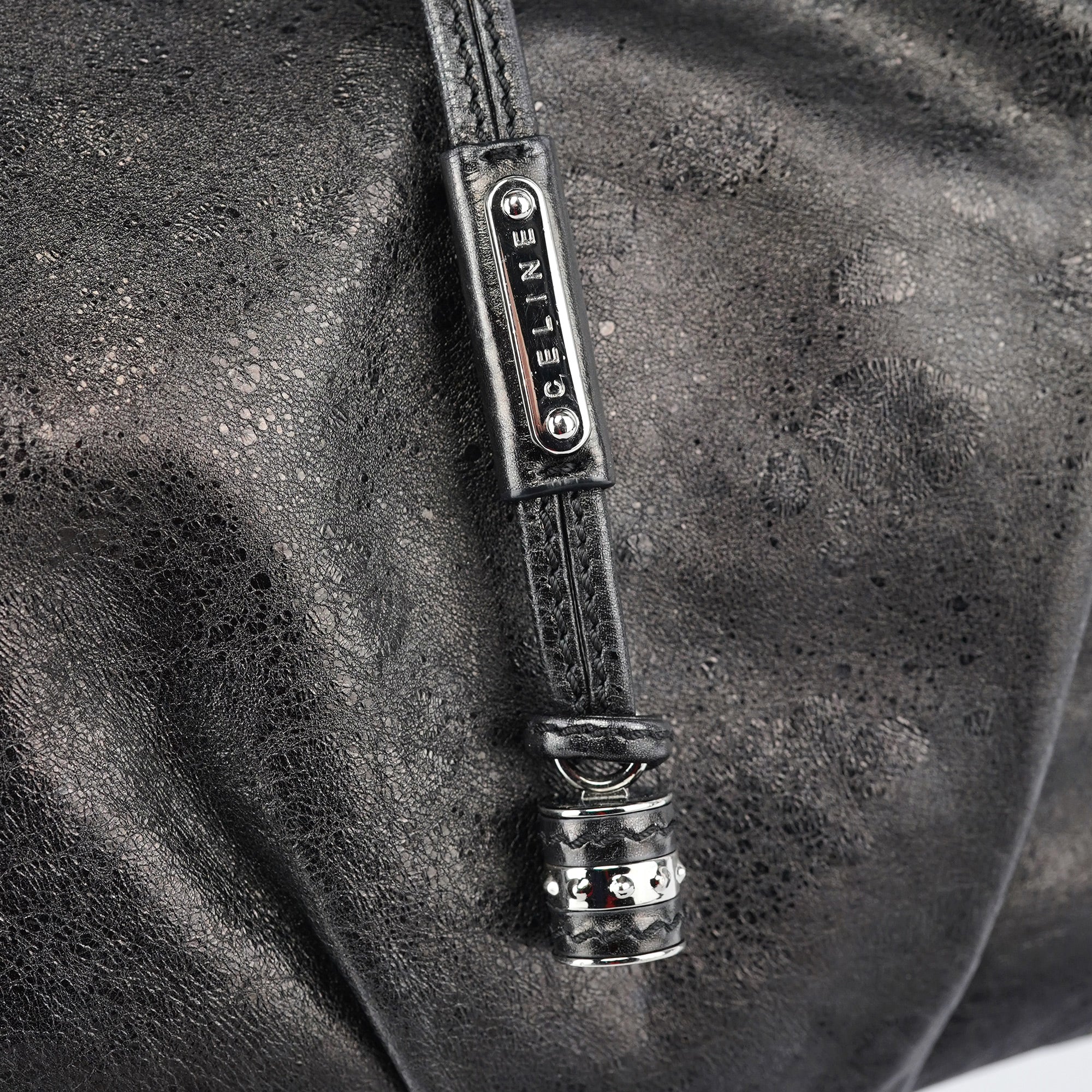 Black Crackled Leather Bittersweet Bag