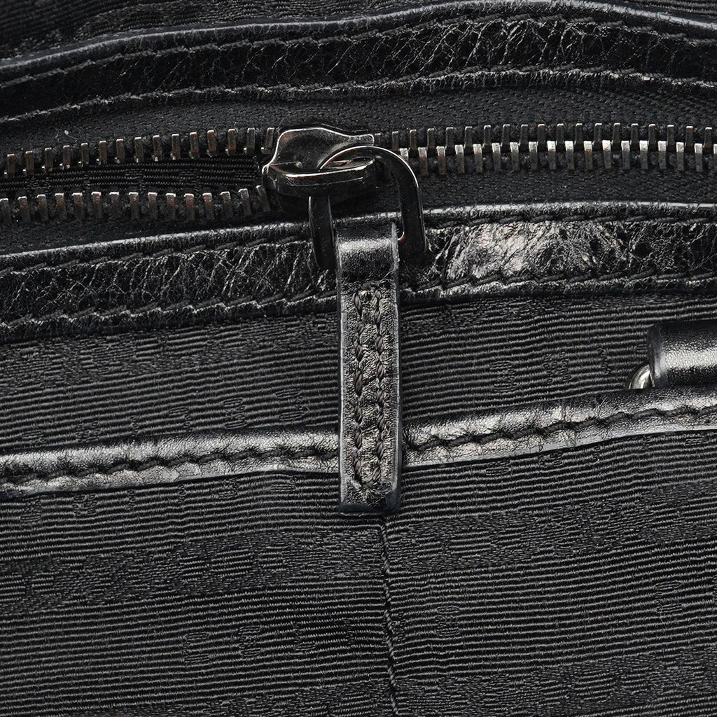 Black Crackled Leather Bittersweet Bag