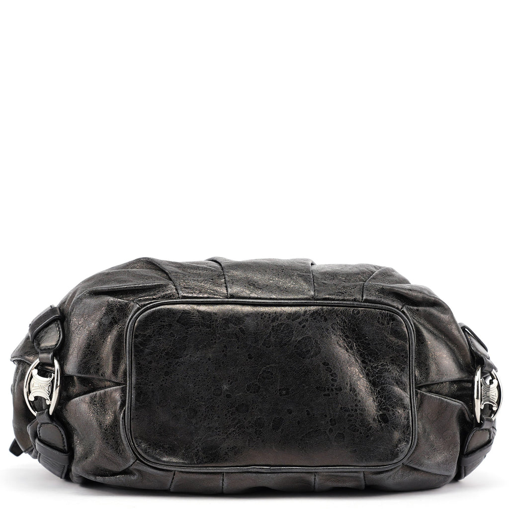 Black Crackled Leather Bittersweet Bag