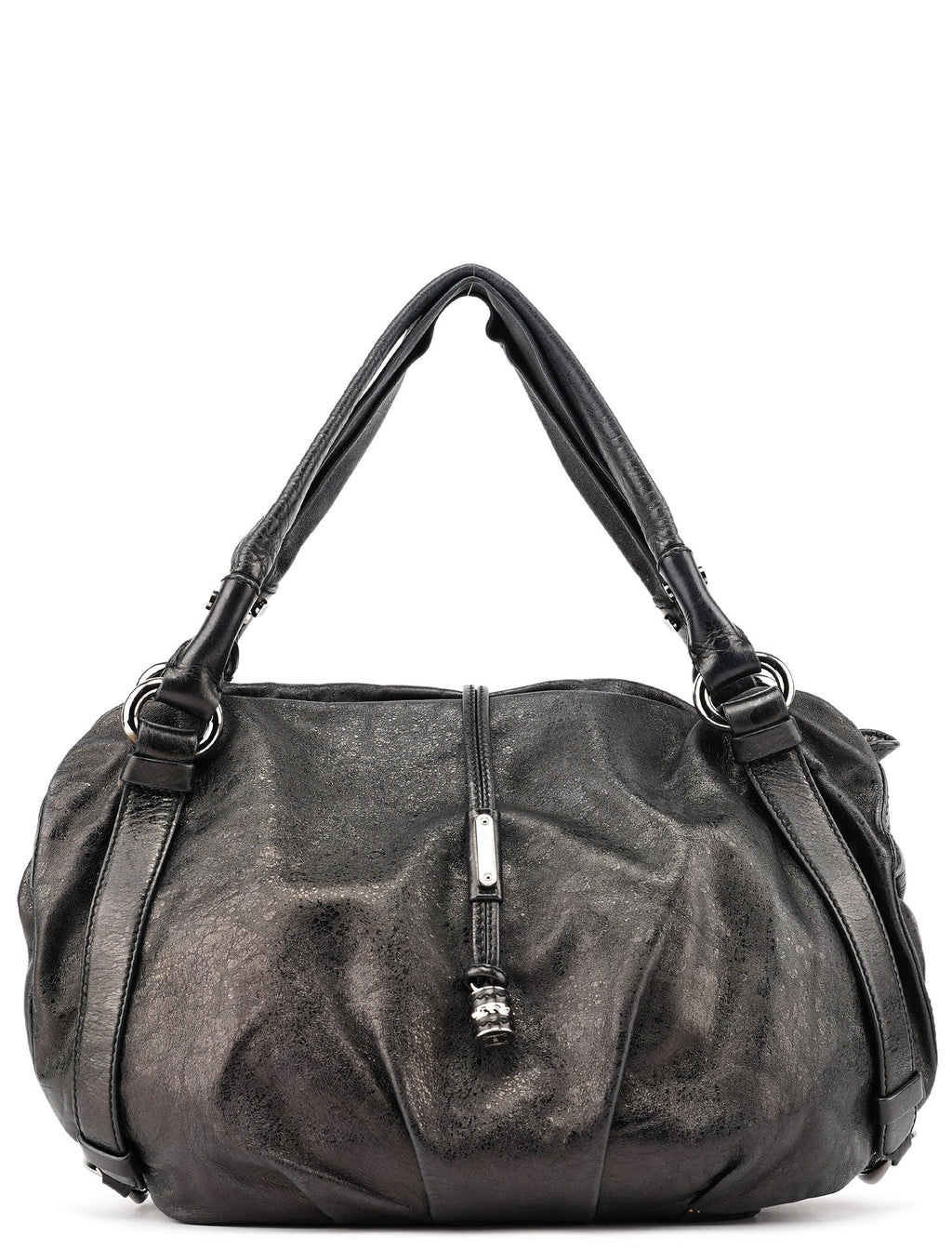 Black Crackled Leather Bittersweet Bag