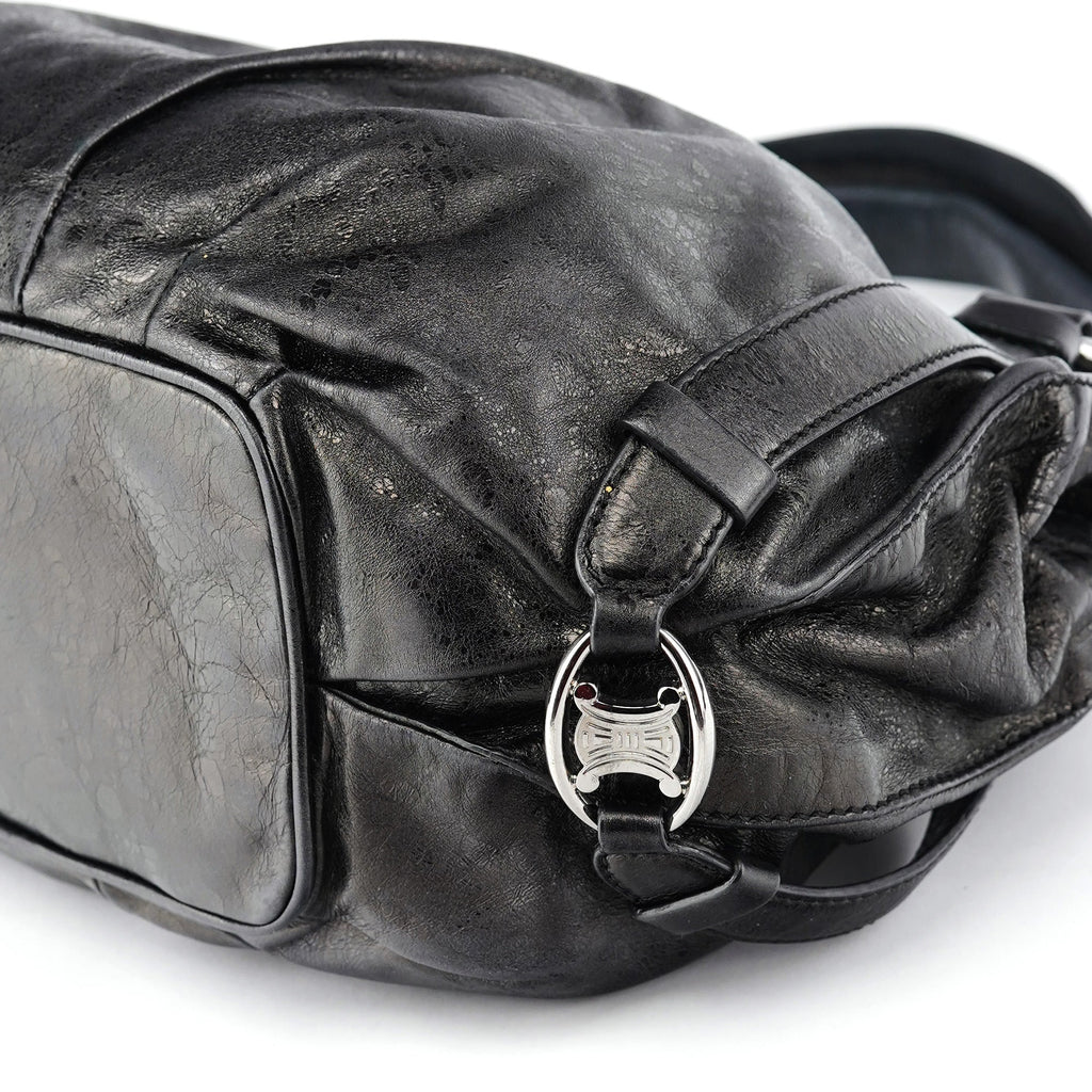 Black Crackled Leather Bittersweet Bag