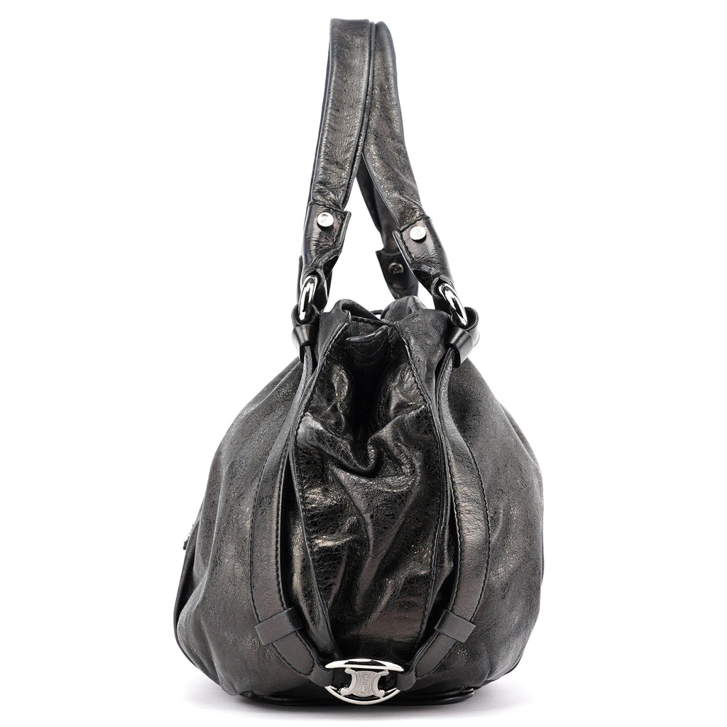Black Crackled Leather Bittersweet Bag