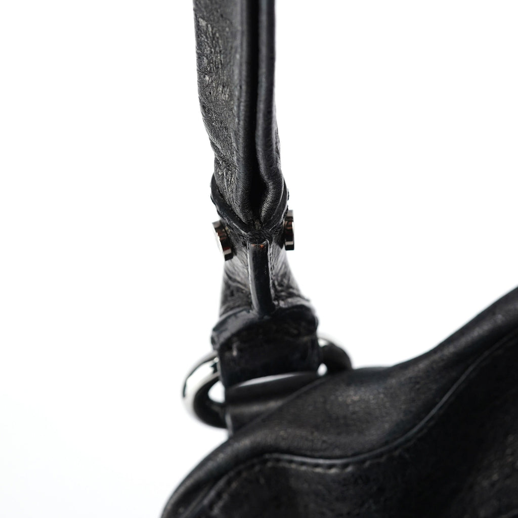 Black Crackled Leather Bittersweet Bag
