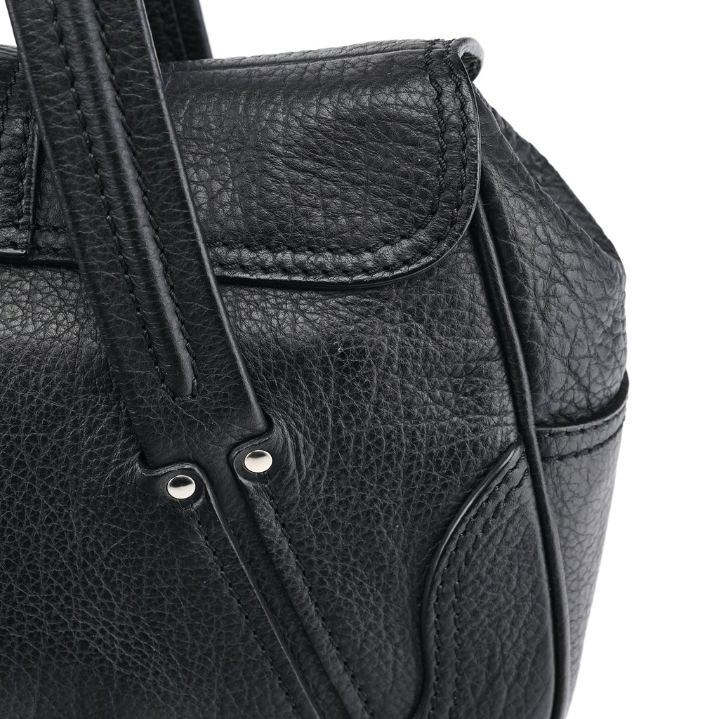 Black Leather Belt Tote Bag
