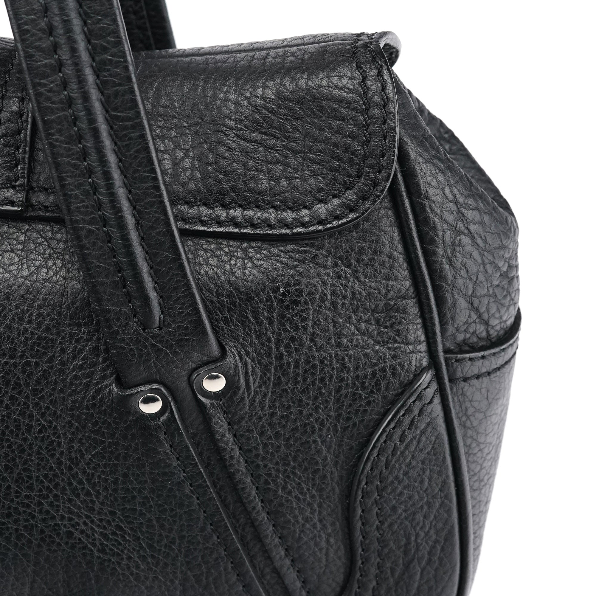 Black Leather Belt Tote Bag