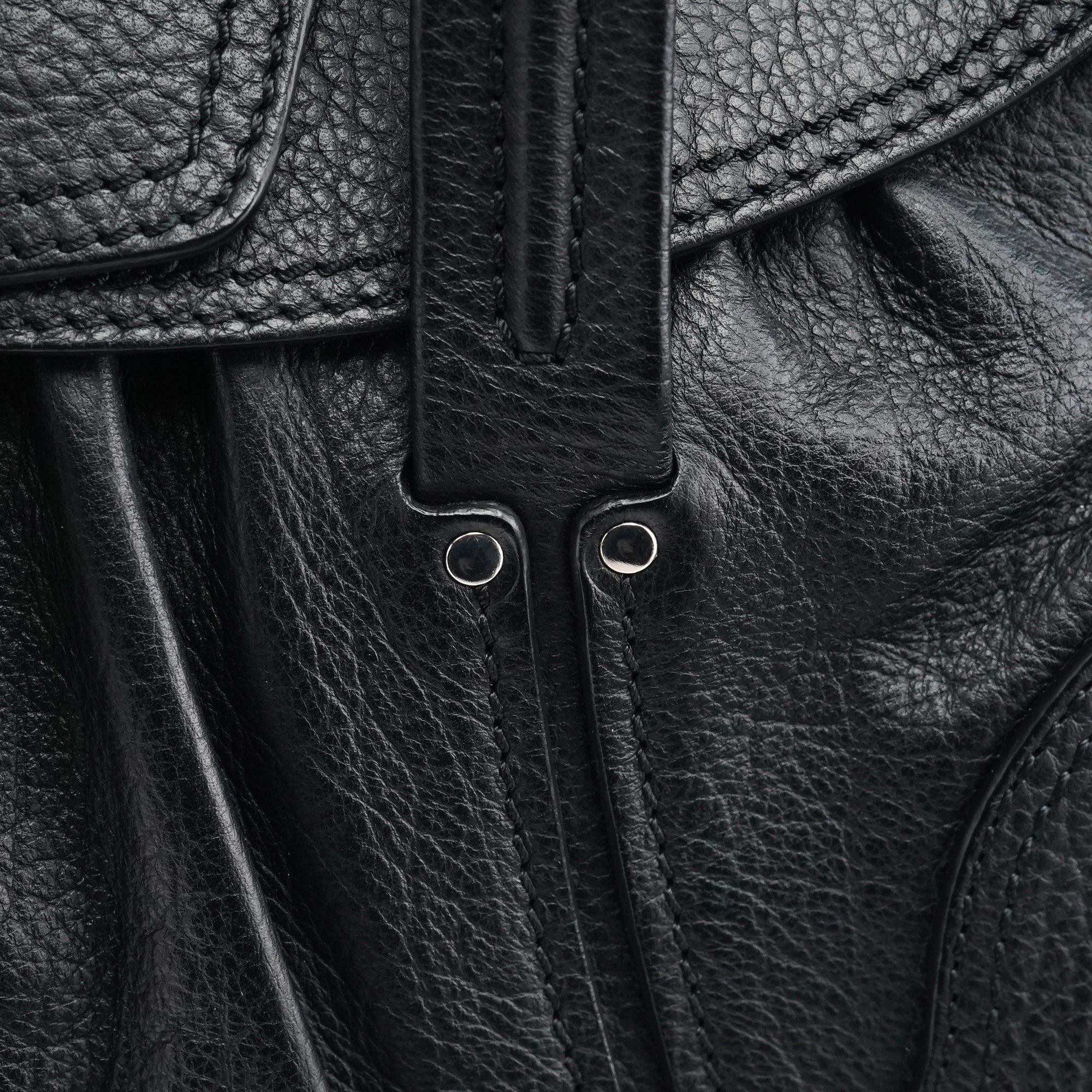 Black Leather Belt Tote Bag