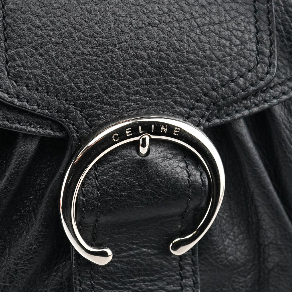 Black Leather Belt Tote Bag
