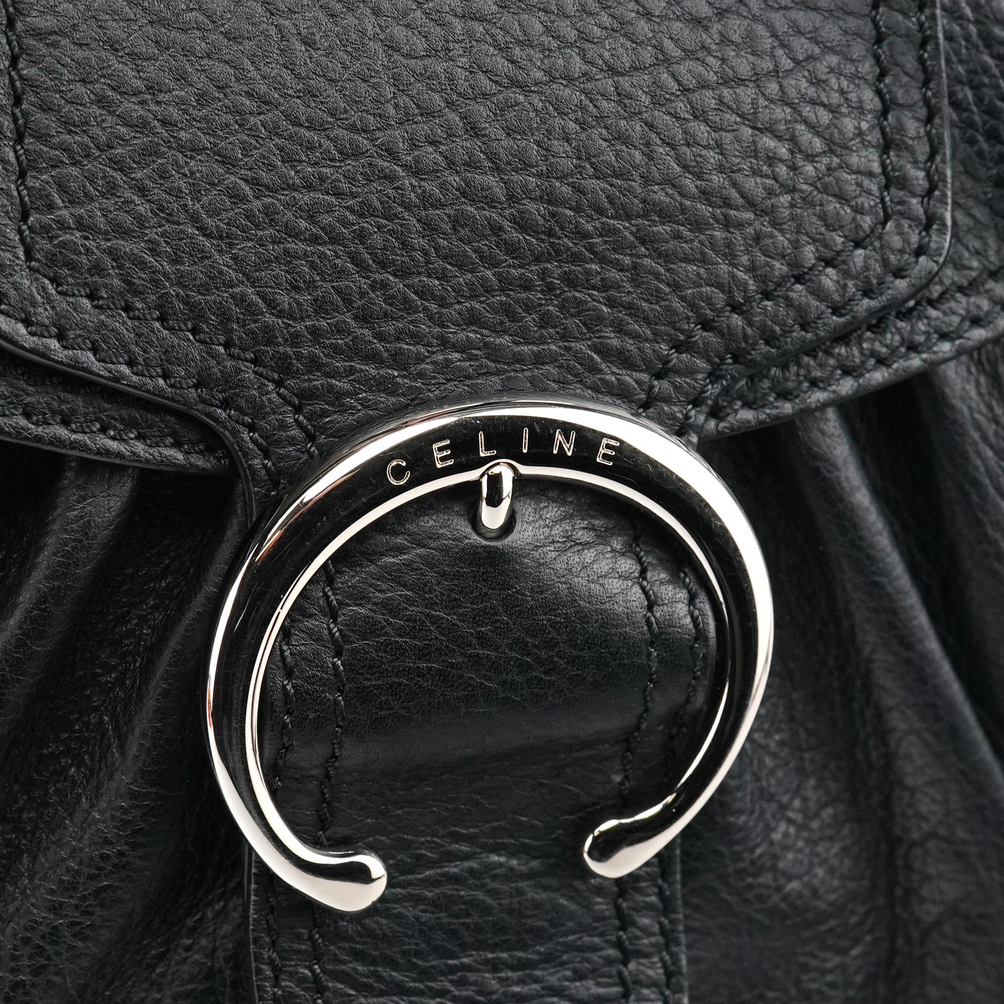 Black Leather Belt Tote Bag