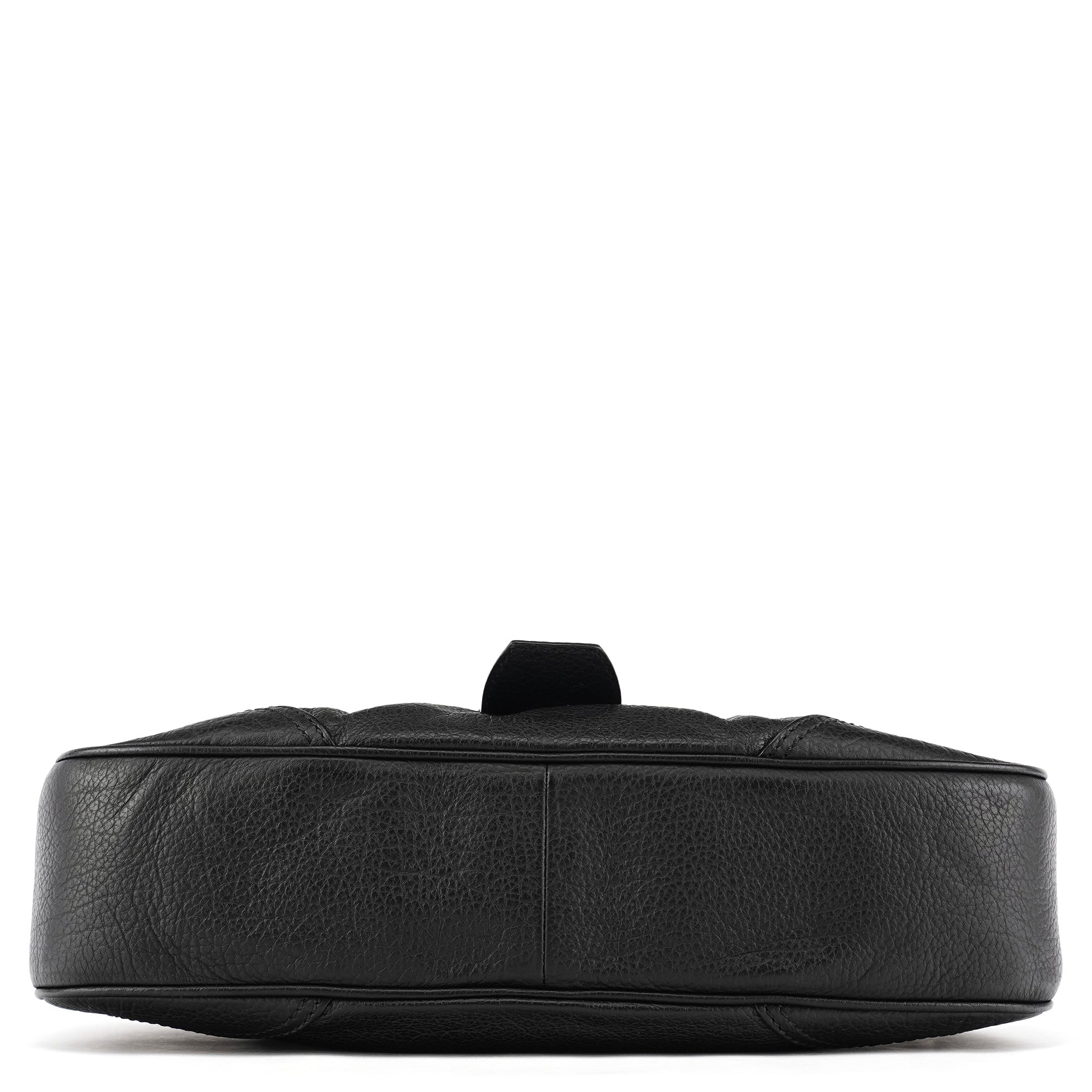 Black Leather Belt Tote Bag