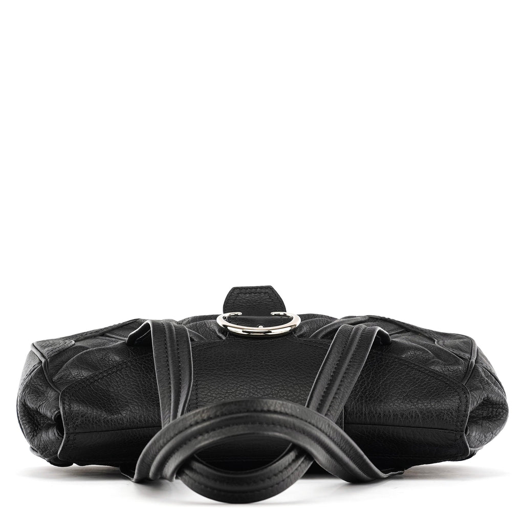 Black Leather Belt Tote Bag