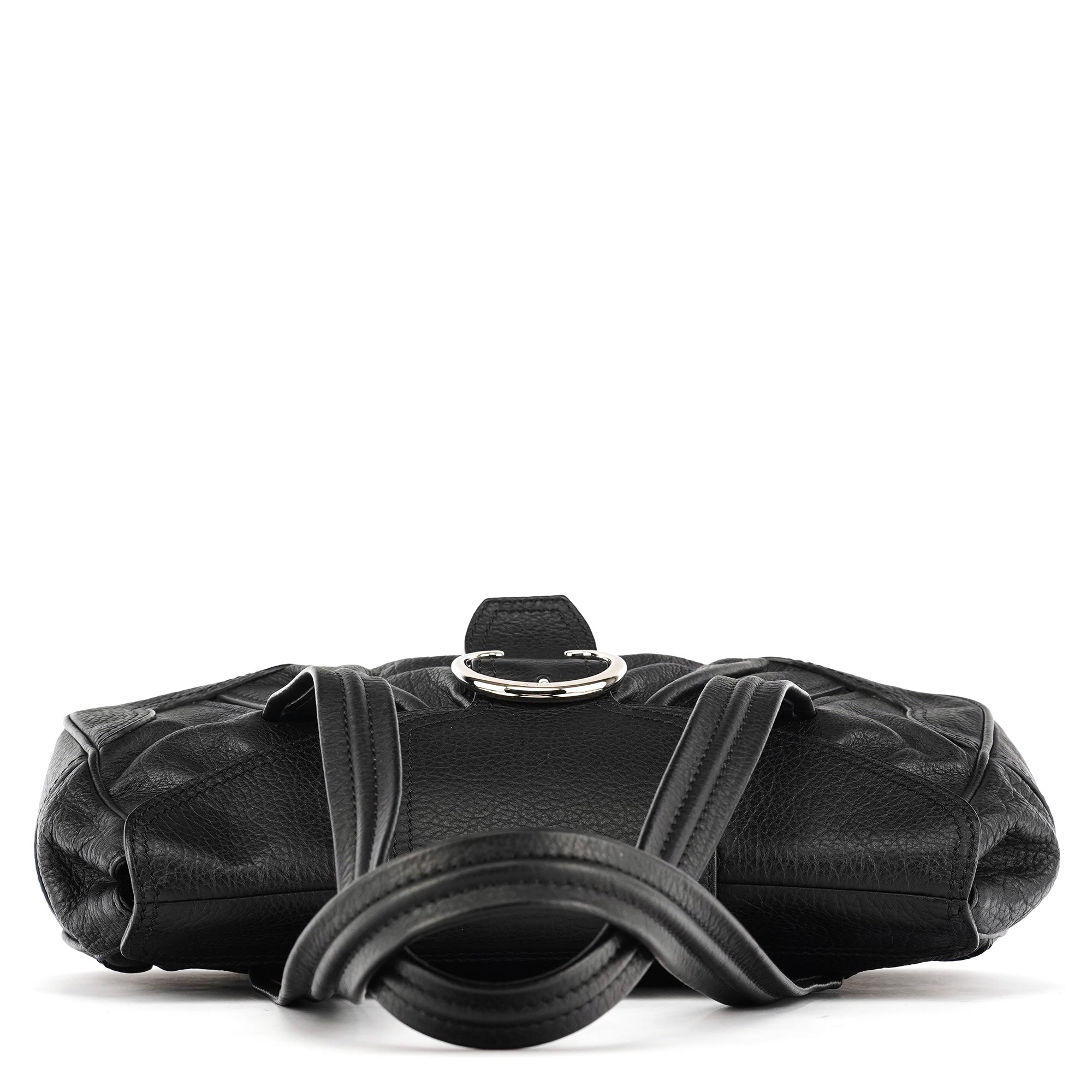 Black Leather Belt Tote Bag