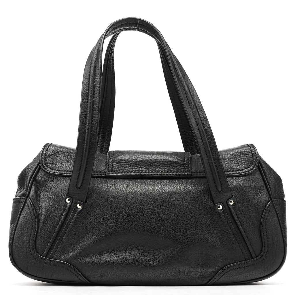 Black Leather Belt Tote Bag