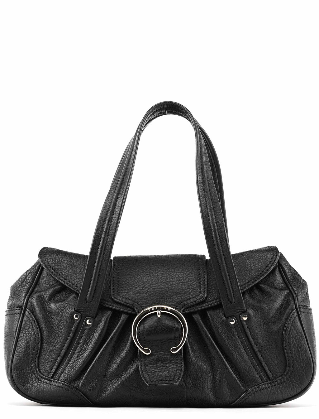 Black Leather Belt Tote Bag