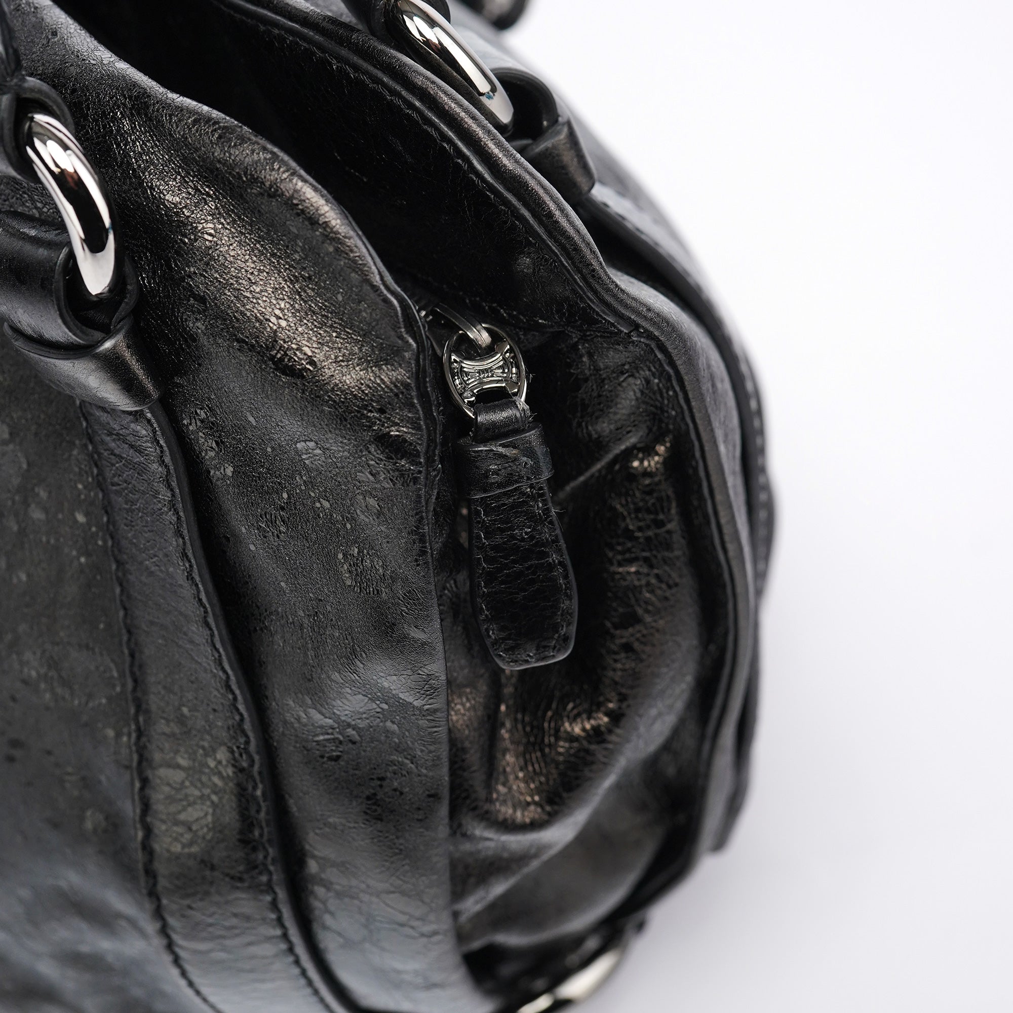 Black Leather Bittersweet Shoulder Bag