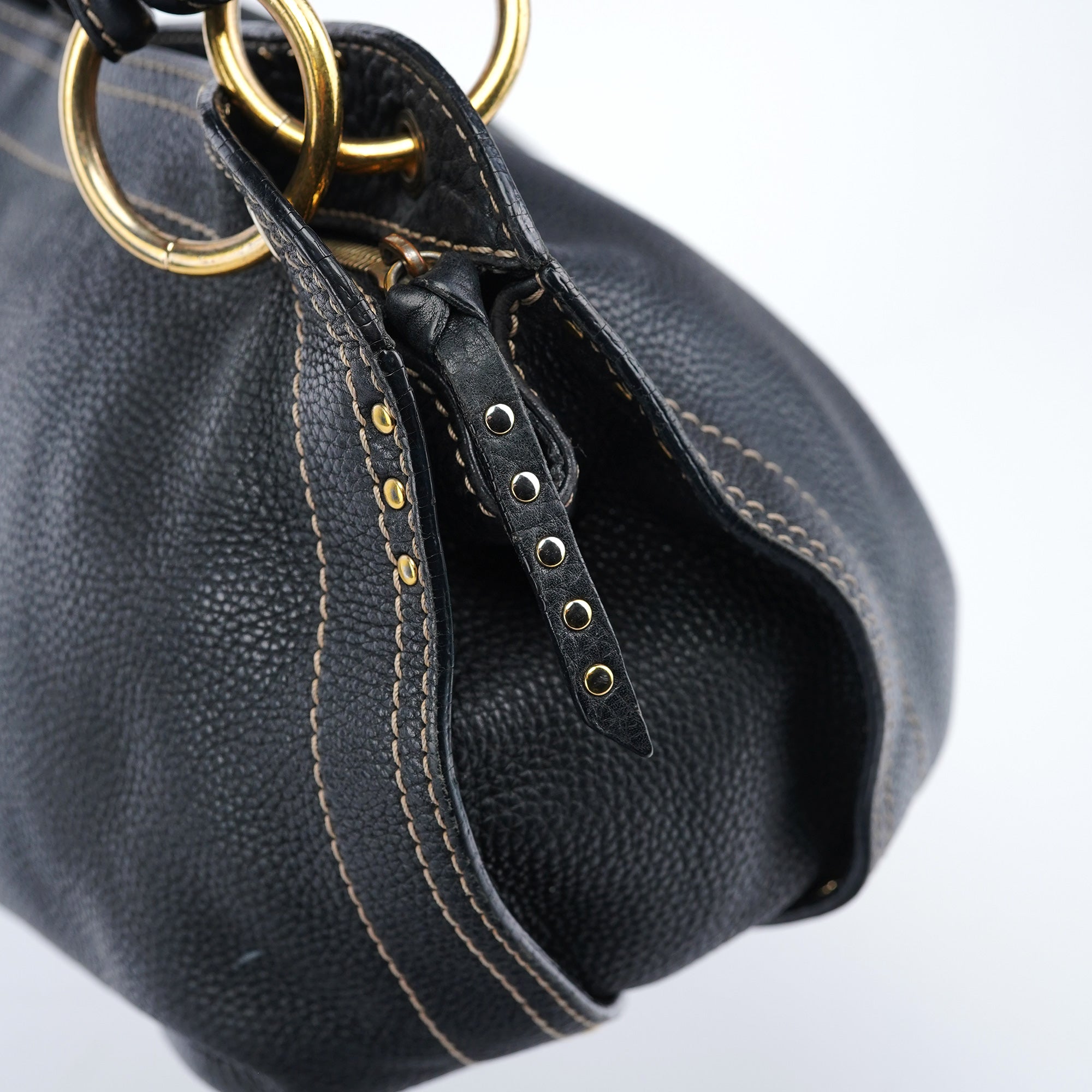 Black Leather Bittersweet Shoulder Bag