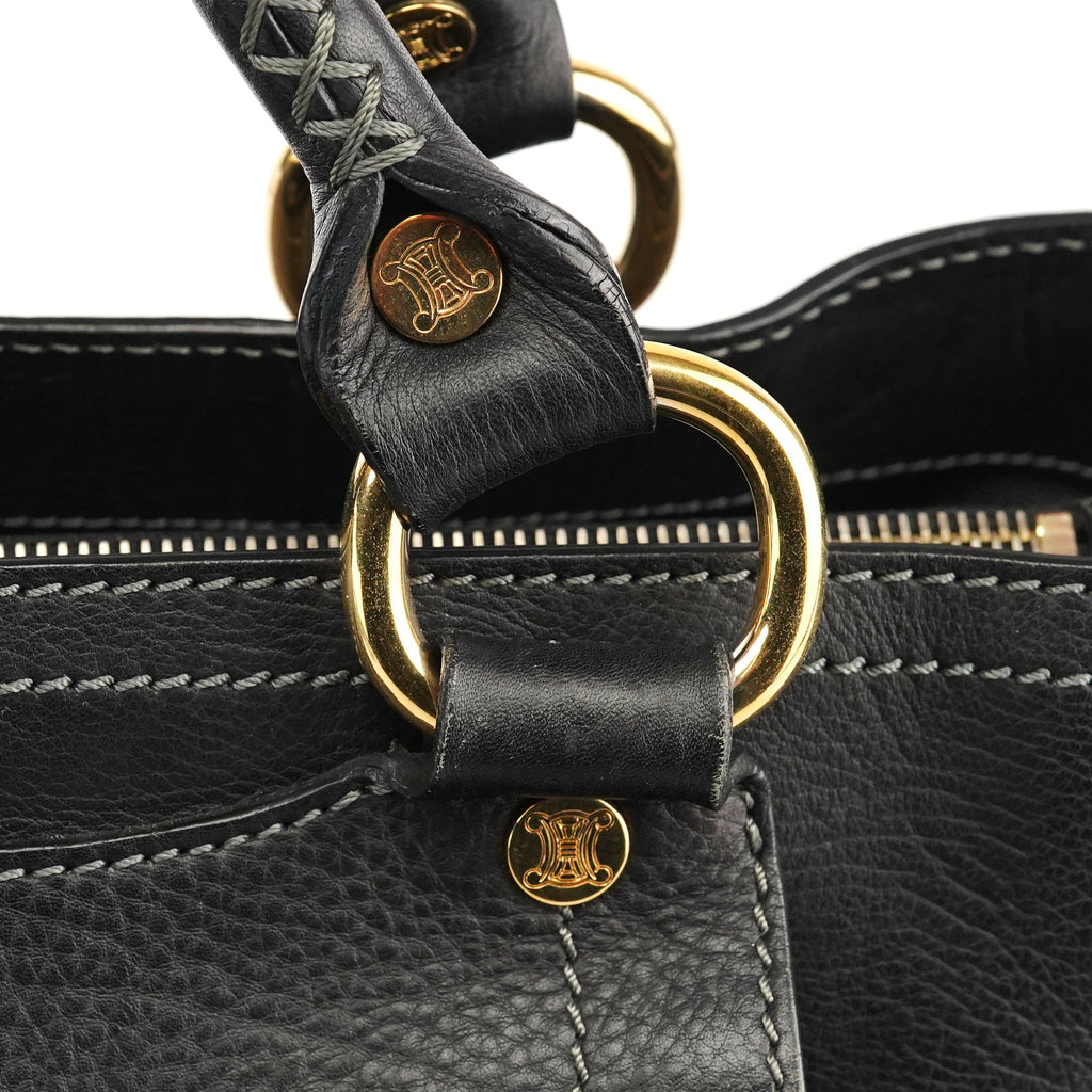 Black Leather Boogie Tote Bag