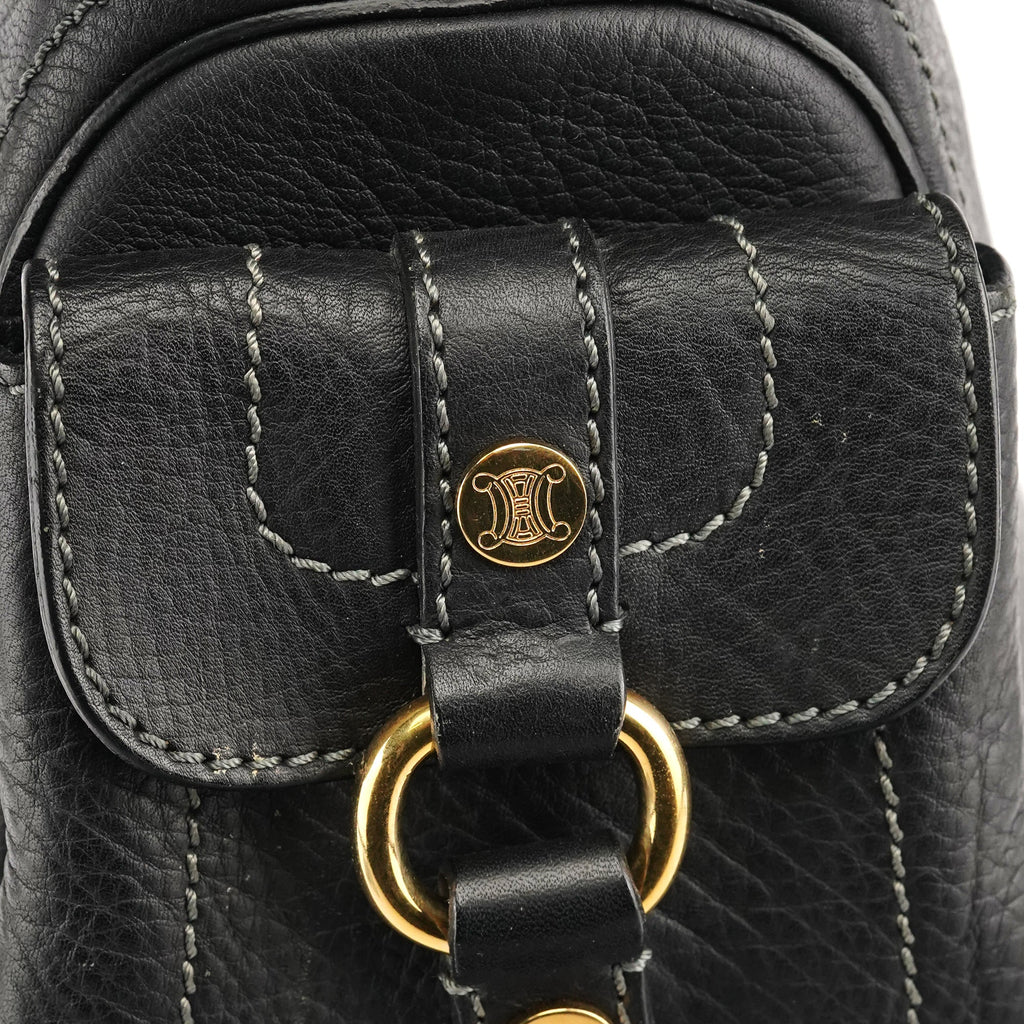 Black Leather Boogie Tote Bag
