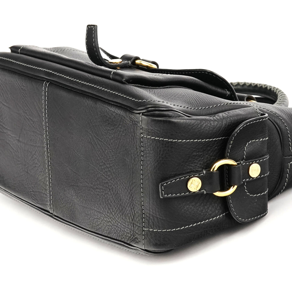 Black Leather Boogie Tote Bag