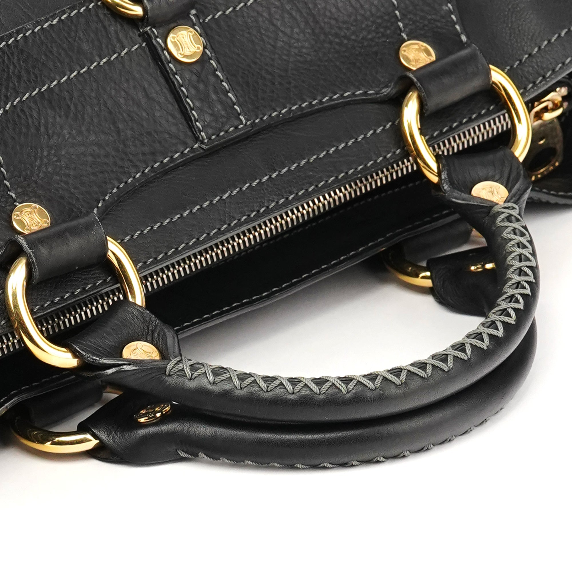 Black Leather Boogie Tote Bag