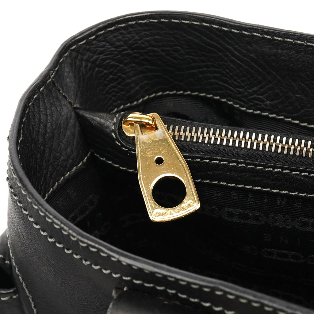 Black Leather Boogie Tote Bag