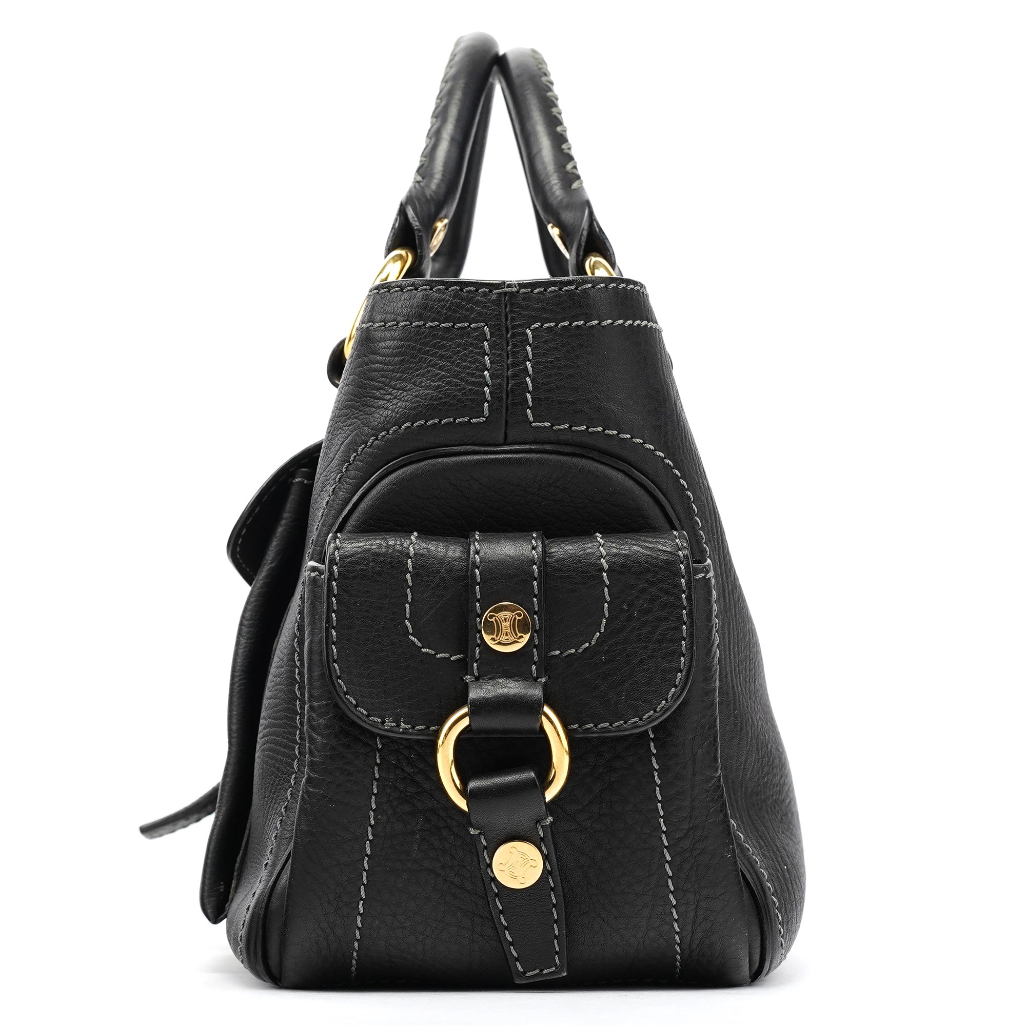 Black Leather Boogie Tote Bag