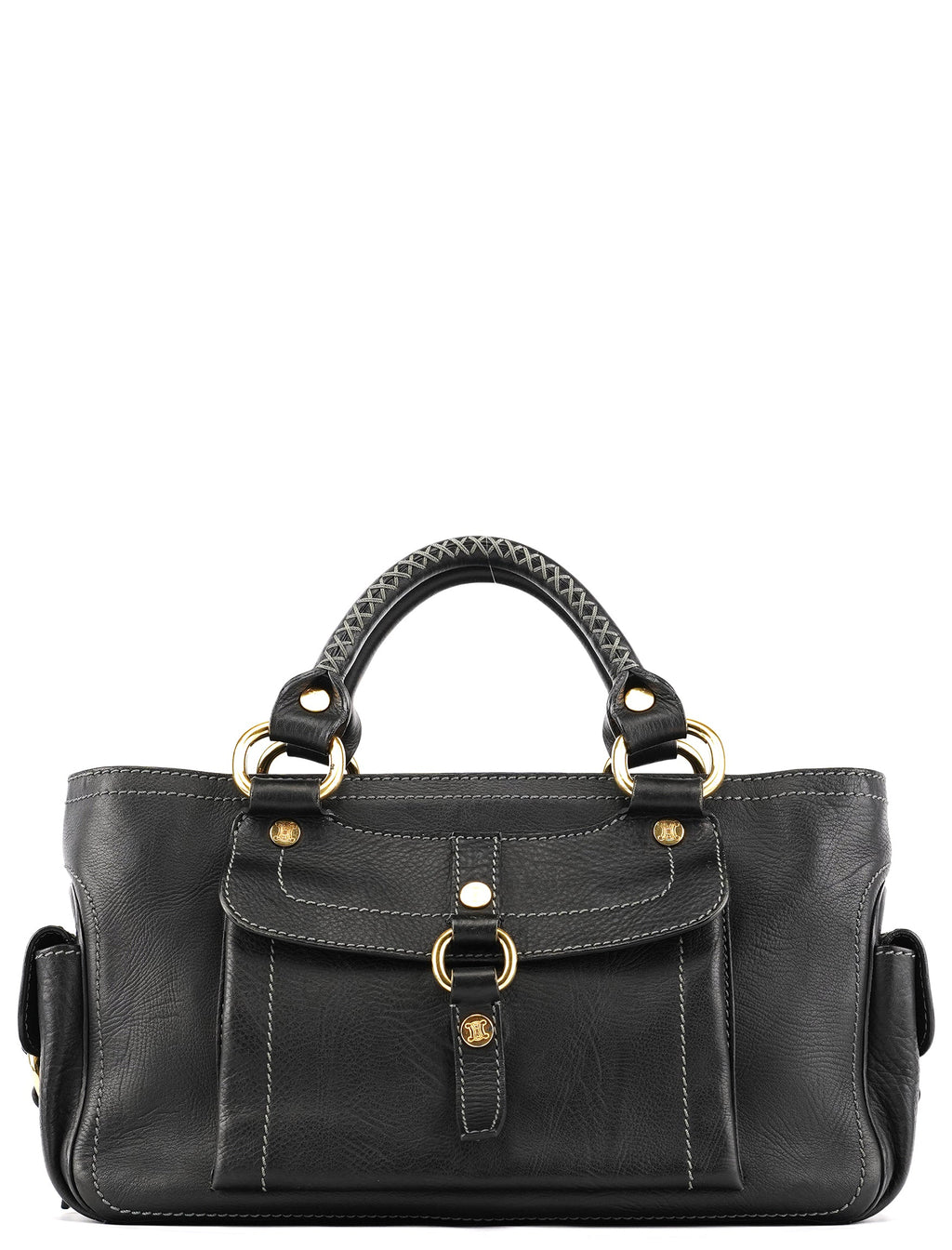 Black Leather Boogie Tote Bag