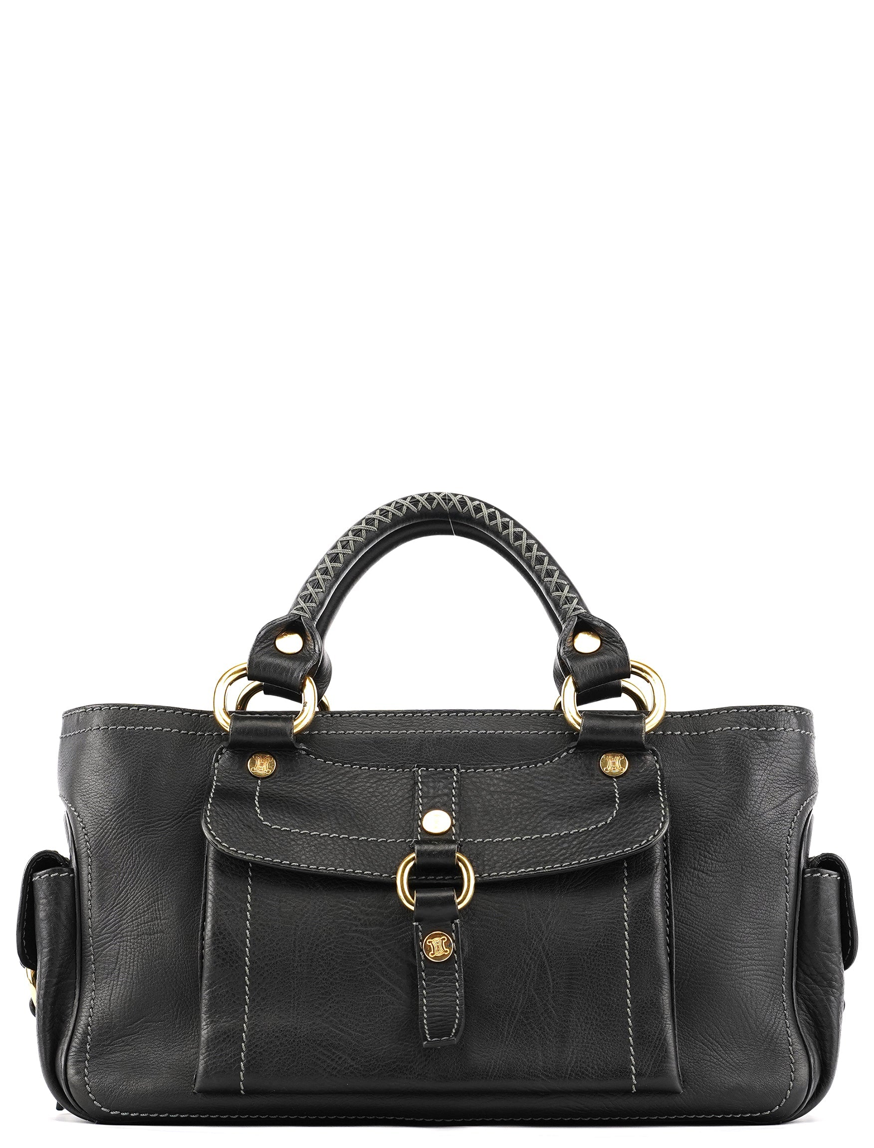 Black Leather Boogie Tote Bag