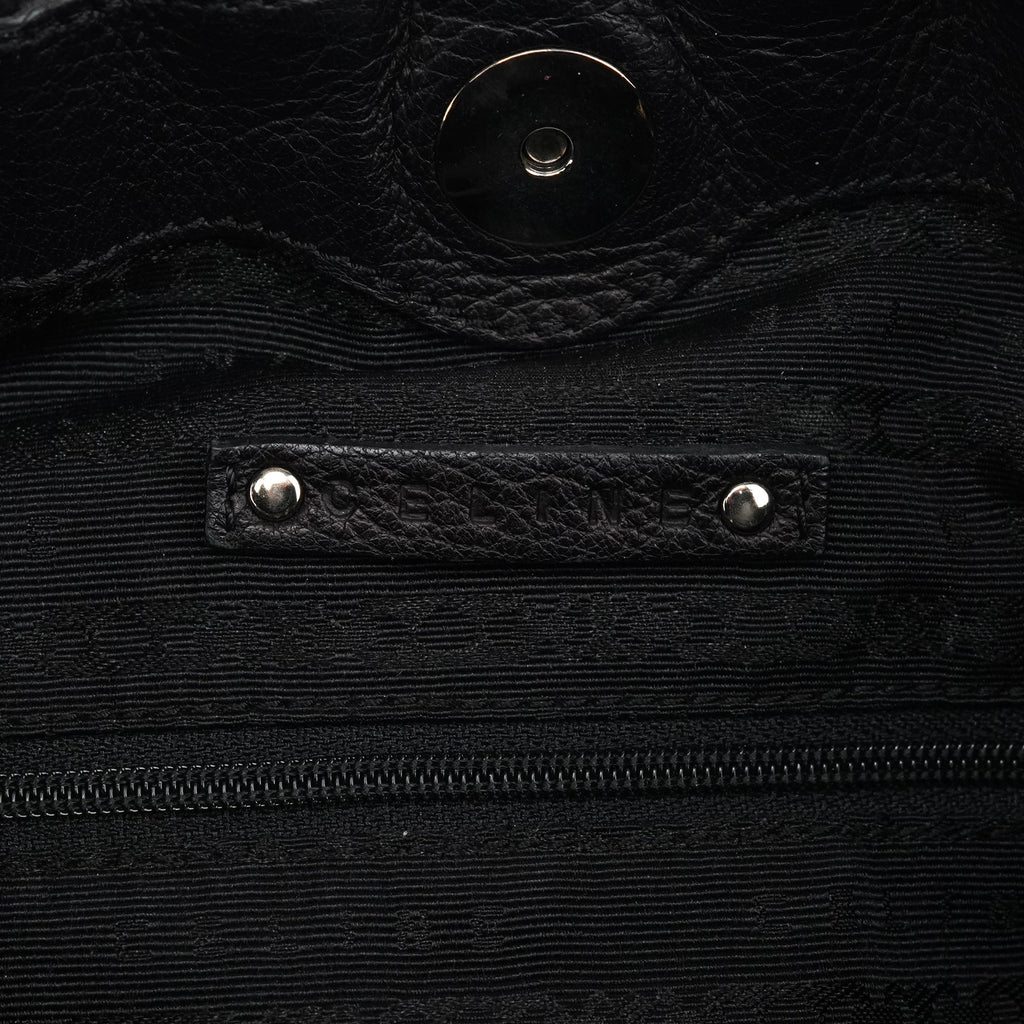 Black Leather Pillow 2-Way Bag