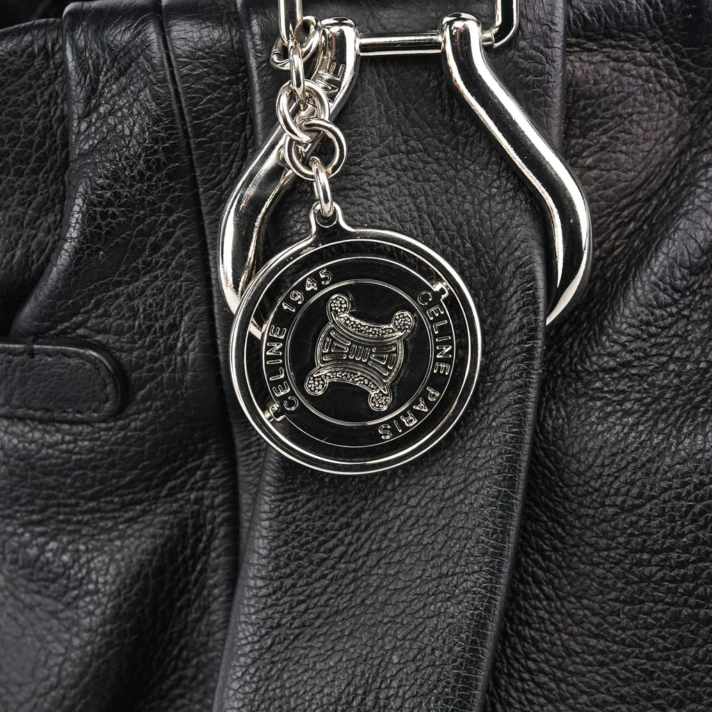 Black Leather Pillow 2-Way Bag