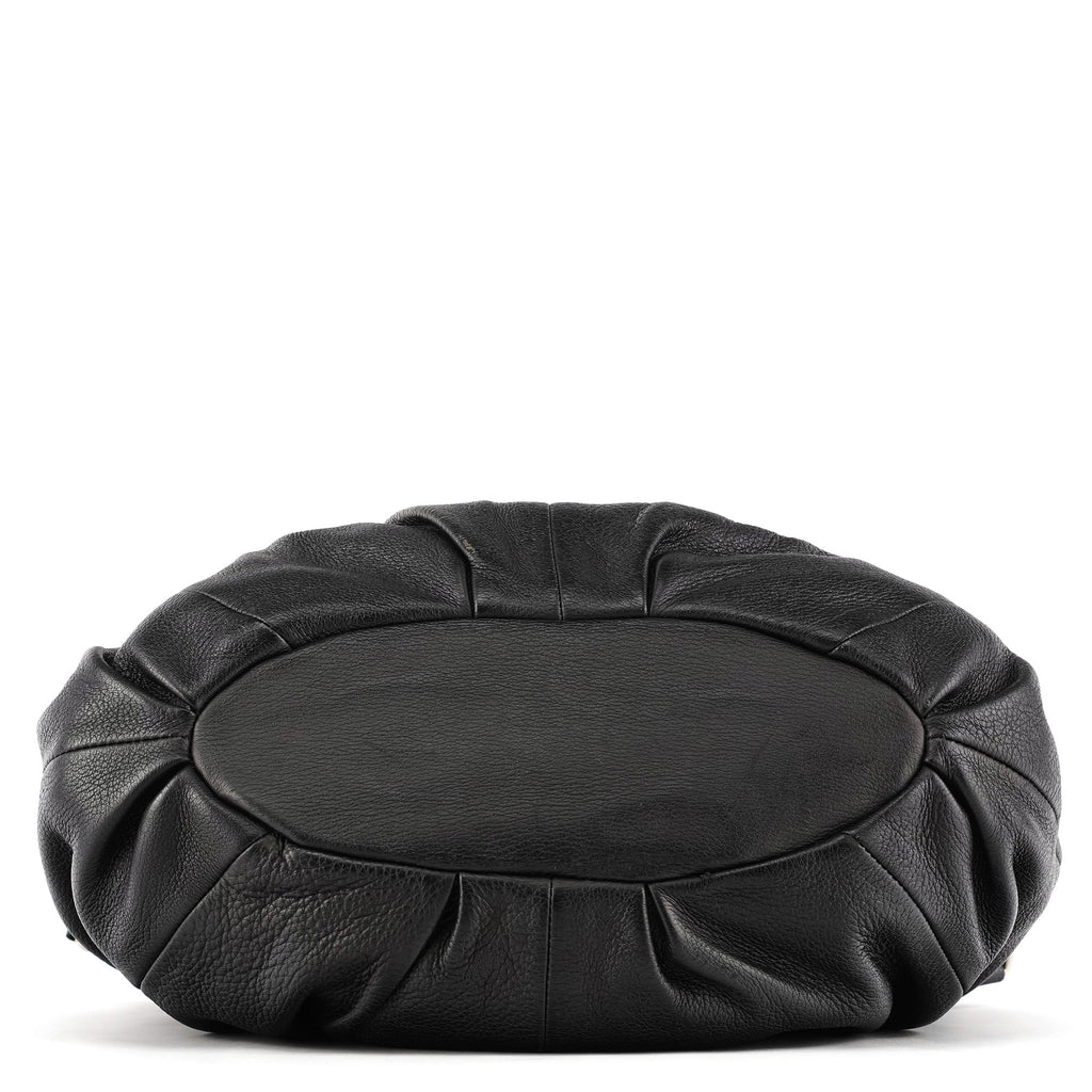 Black Leather Pillow 2-Way Bag