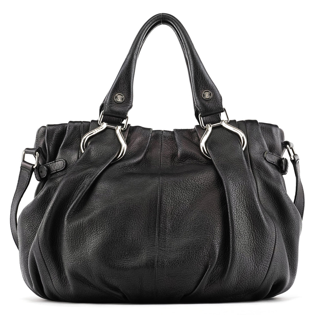 Black Leather Pillow 2-Way Bag