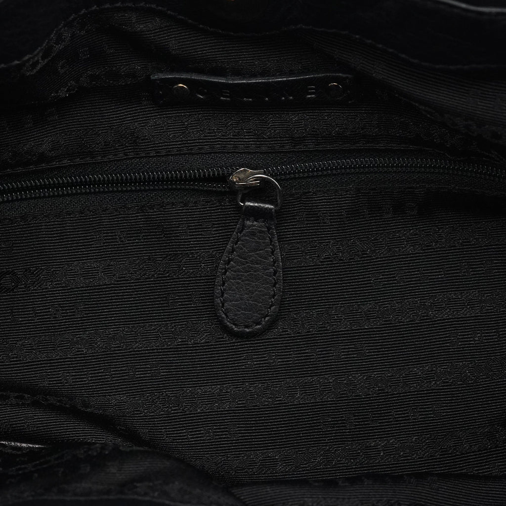 Black Leather Pillow 2-Way Tote Bag