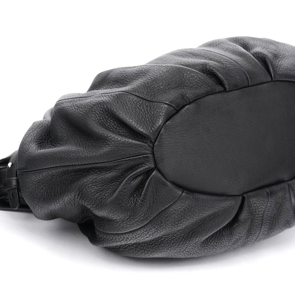 Black Leather Pillow 2-Way Tote Bag