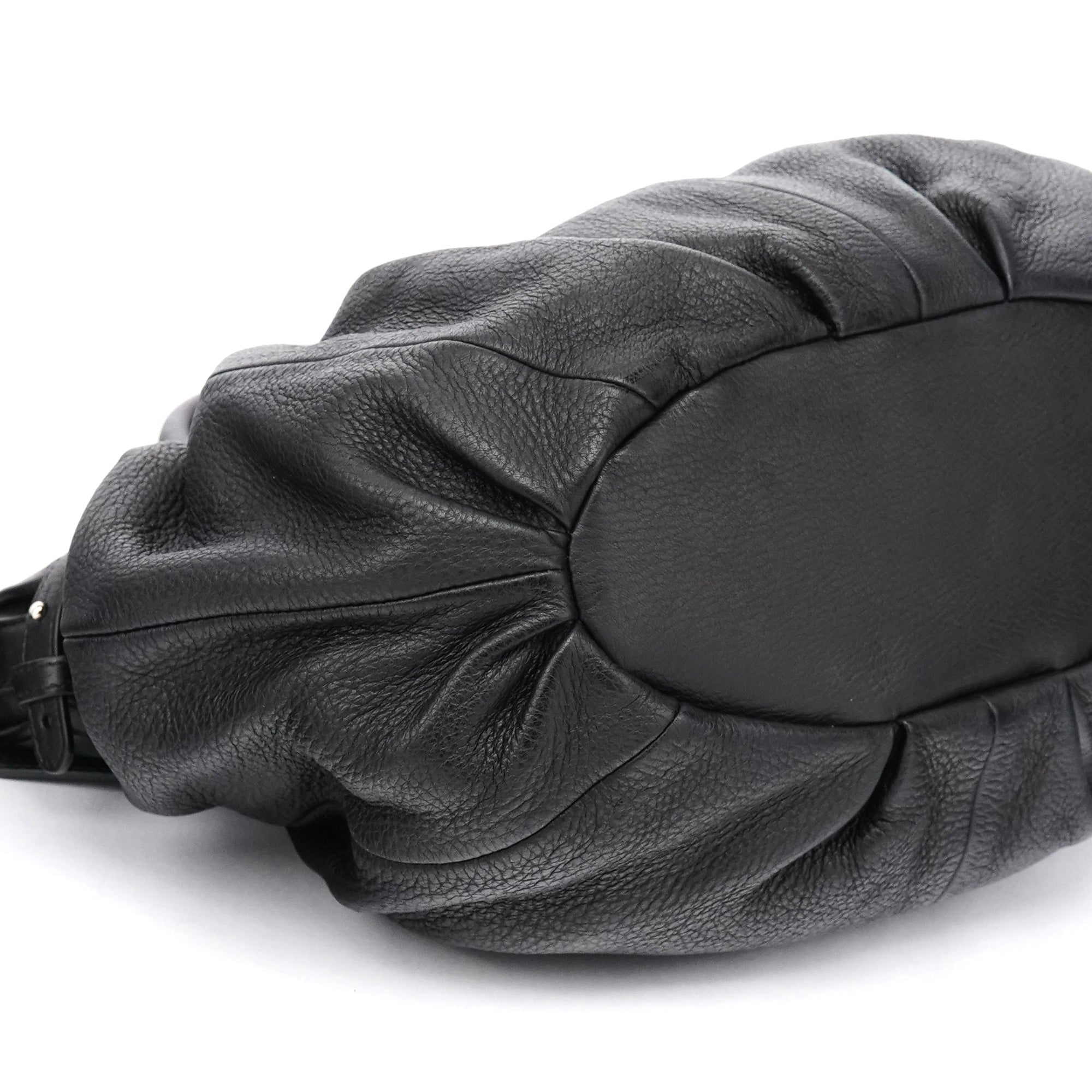 Black Leather Pillow 2-Way Tote Bag