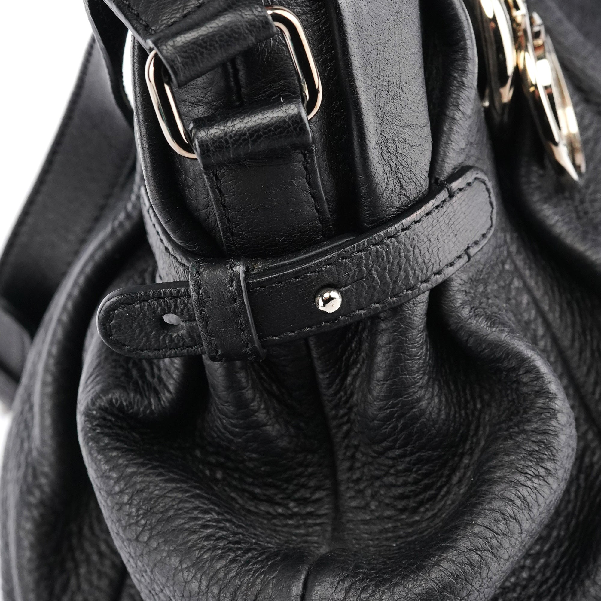 Black Leather Pillow 2-Way Tote Bag