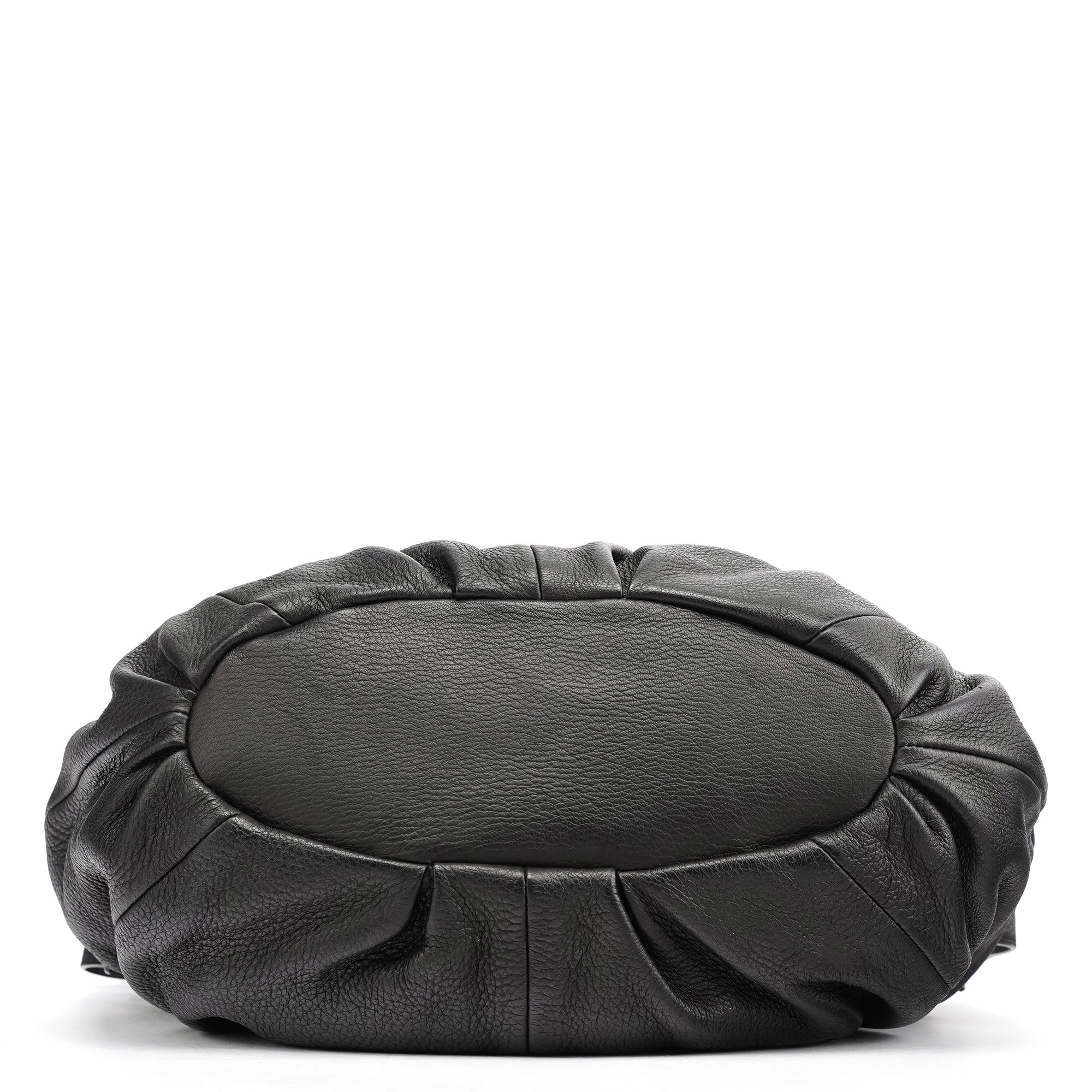 Black Leather Pillow 2-Way Tote Bag