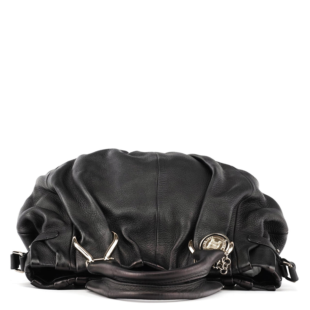 Black Leather Pillow 2-Way Tote Bag