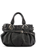 Black Leather Pillow 2-Way Tote Bag